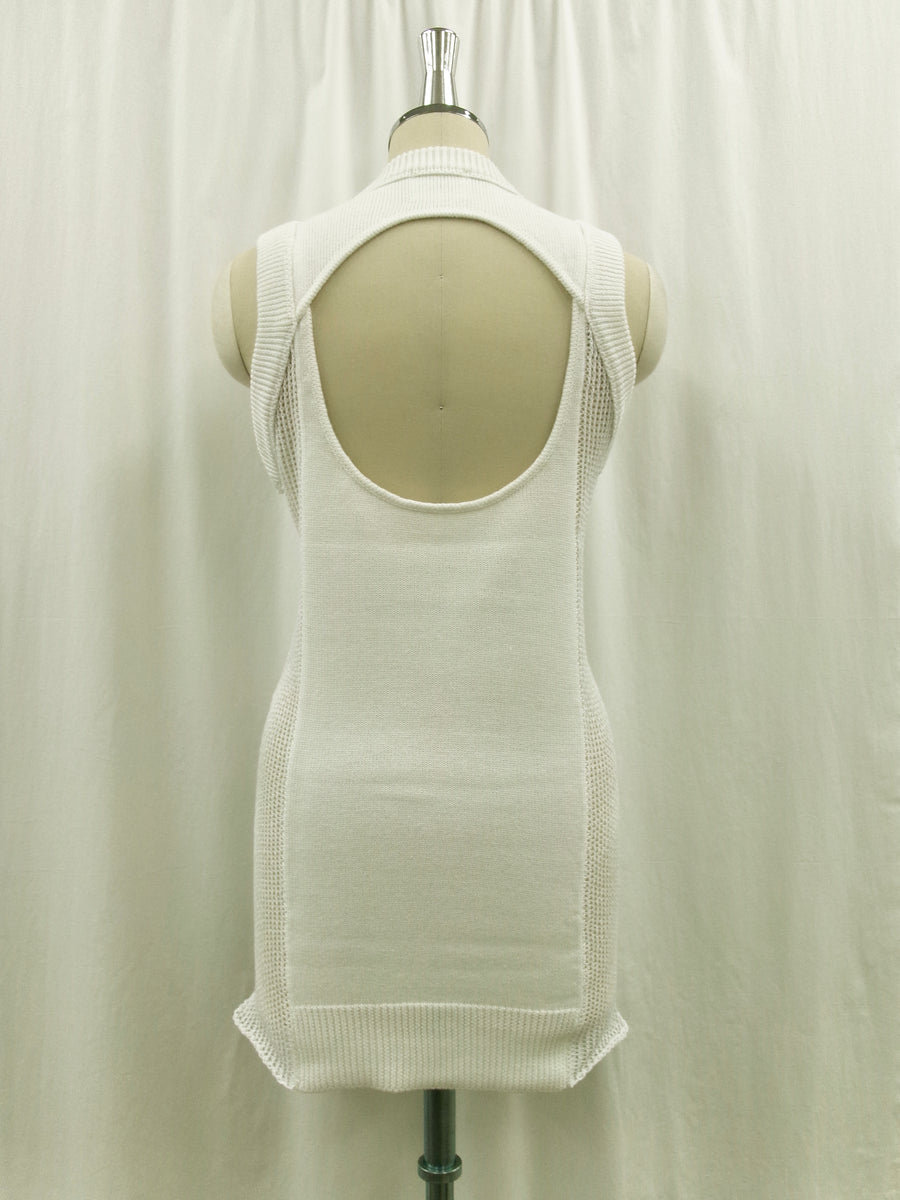 Back Hole Knit Tops