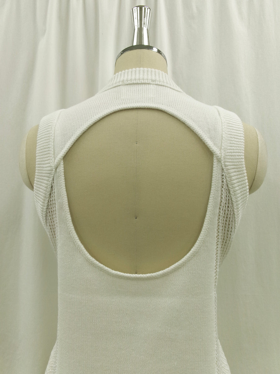 Back Hole Knit Tops