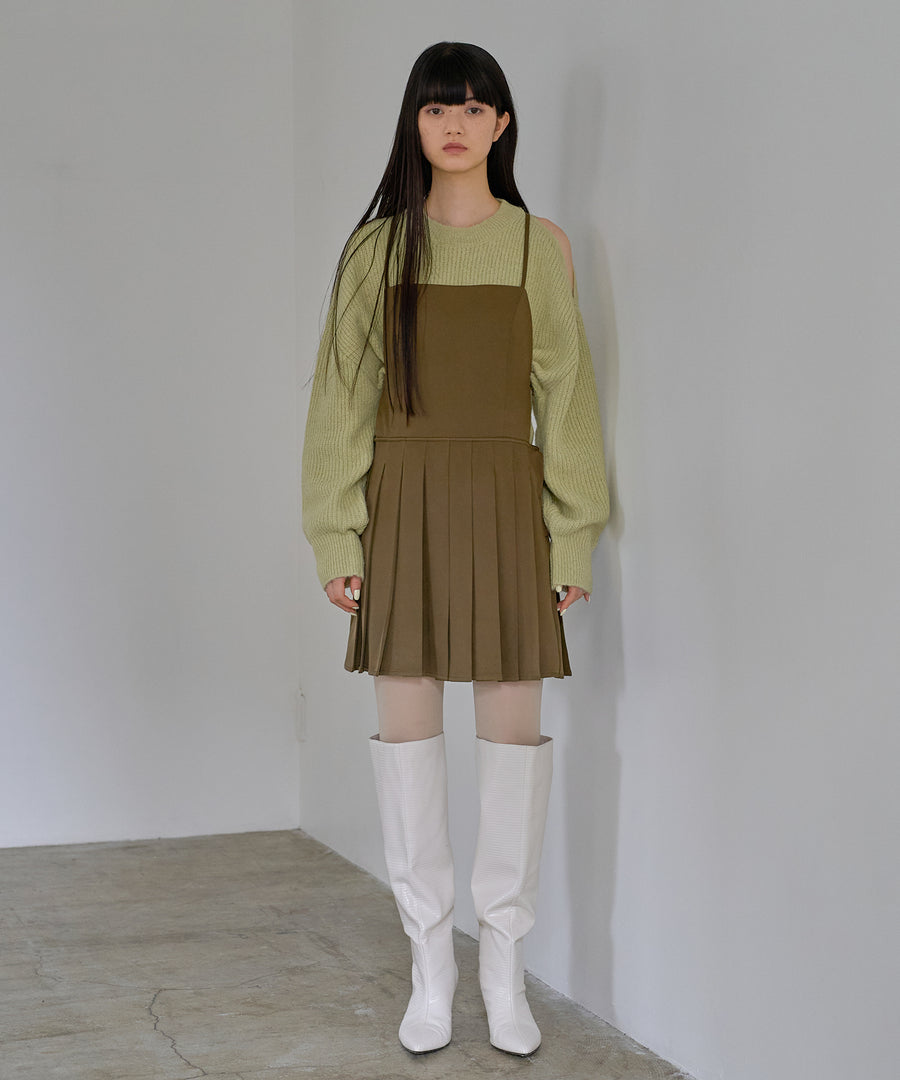 Mohair like Open shoulder Knit pullover