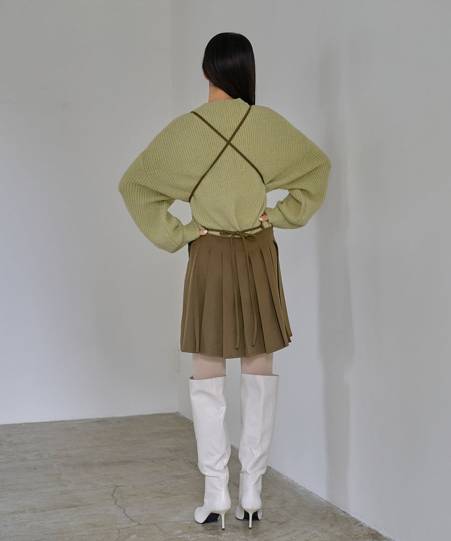 Mohair like Open shoulder Knit pullover