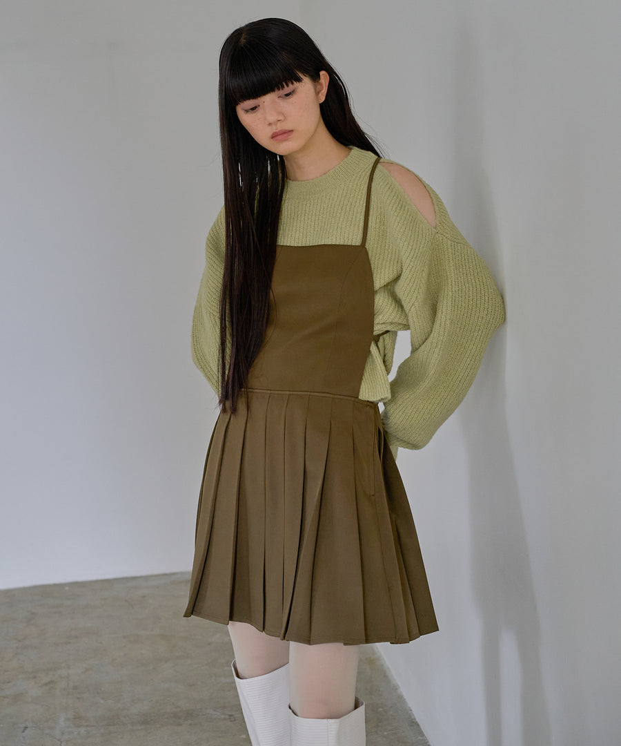 Mohair like Open shoulder Knit pullover