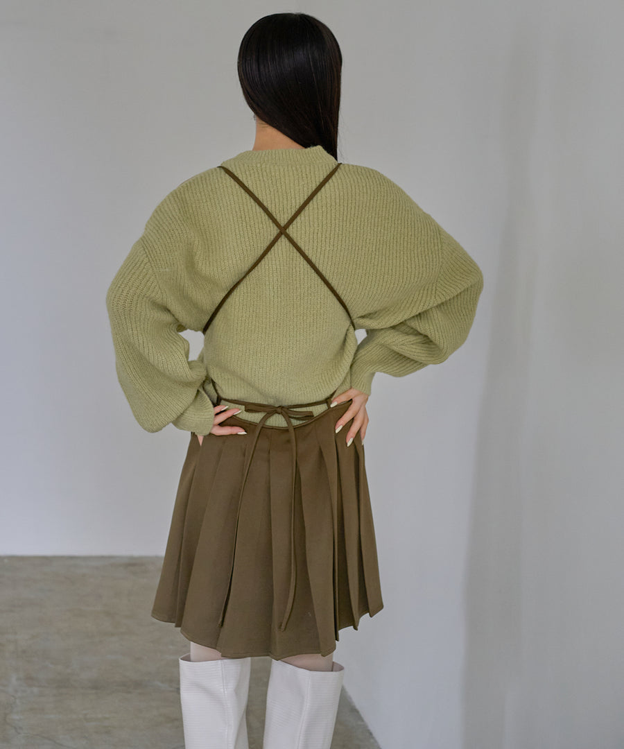 Mohair like Open shoulder Knit pullover