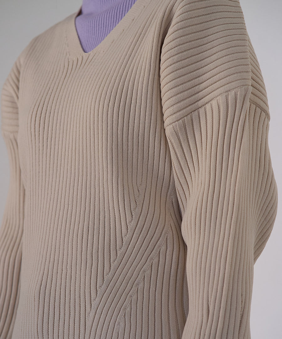 Dolman Sleeve Rib knit Pullover