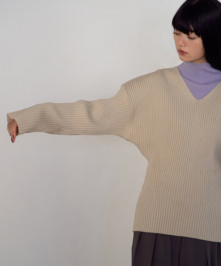 Dolman Sleeve Rib knit Pullover