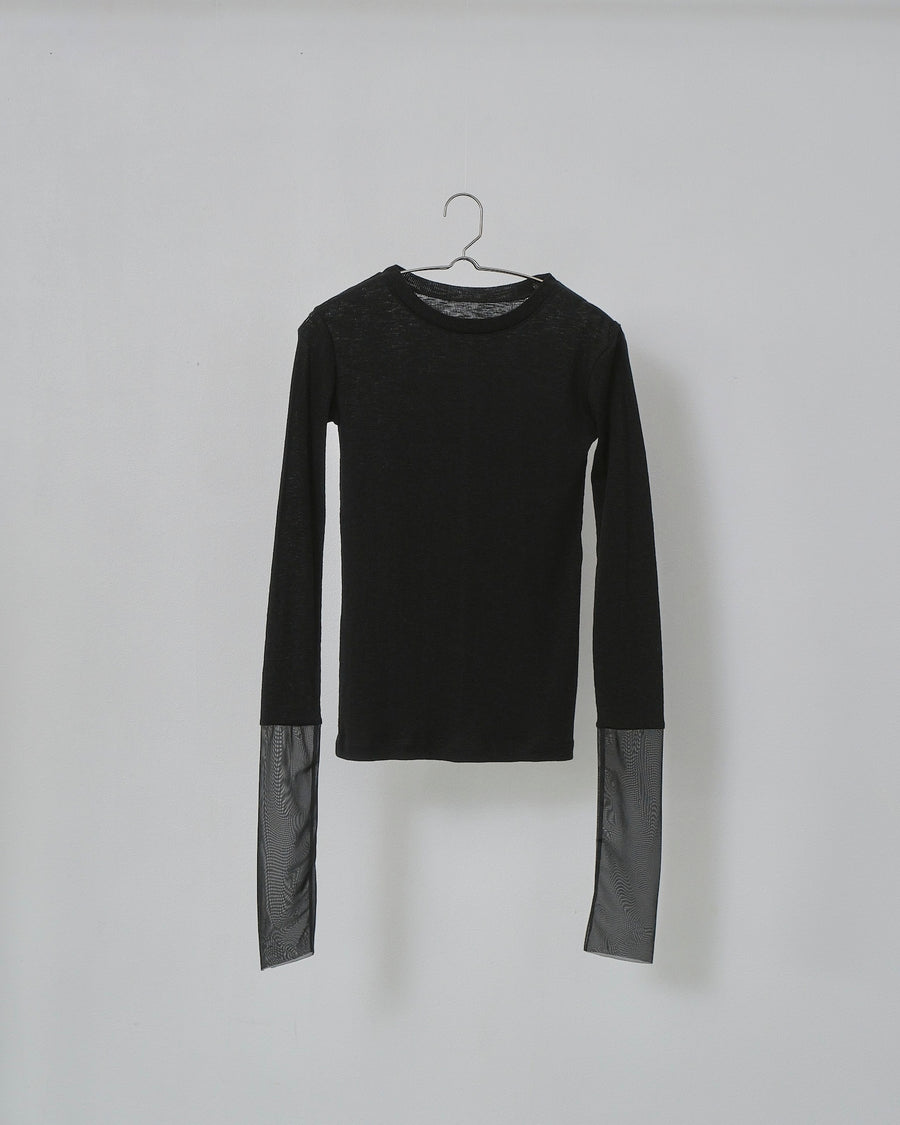 Sheer Cuffs Long Sleeve T