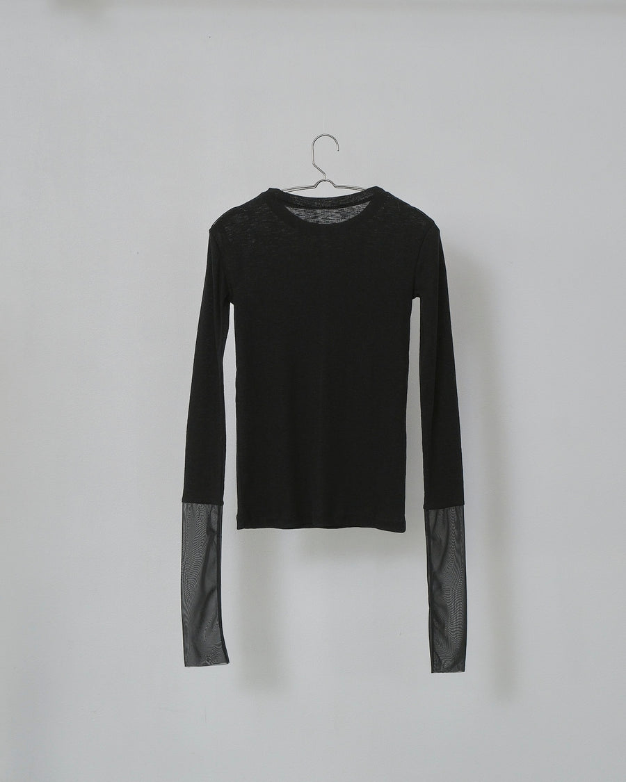 Sheer Cuffs Long Sleeve T