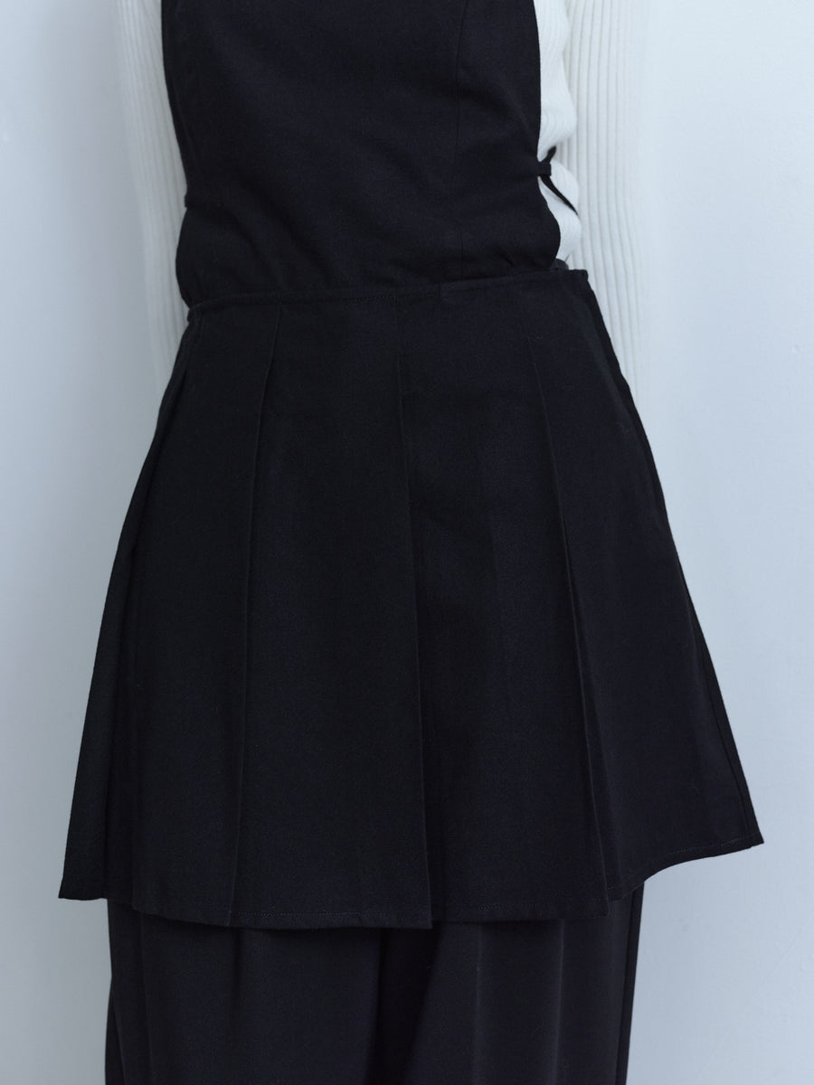 Apron Pleated Mini Dress