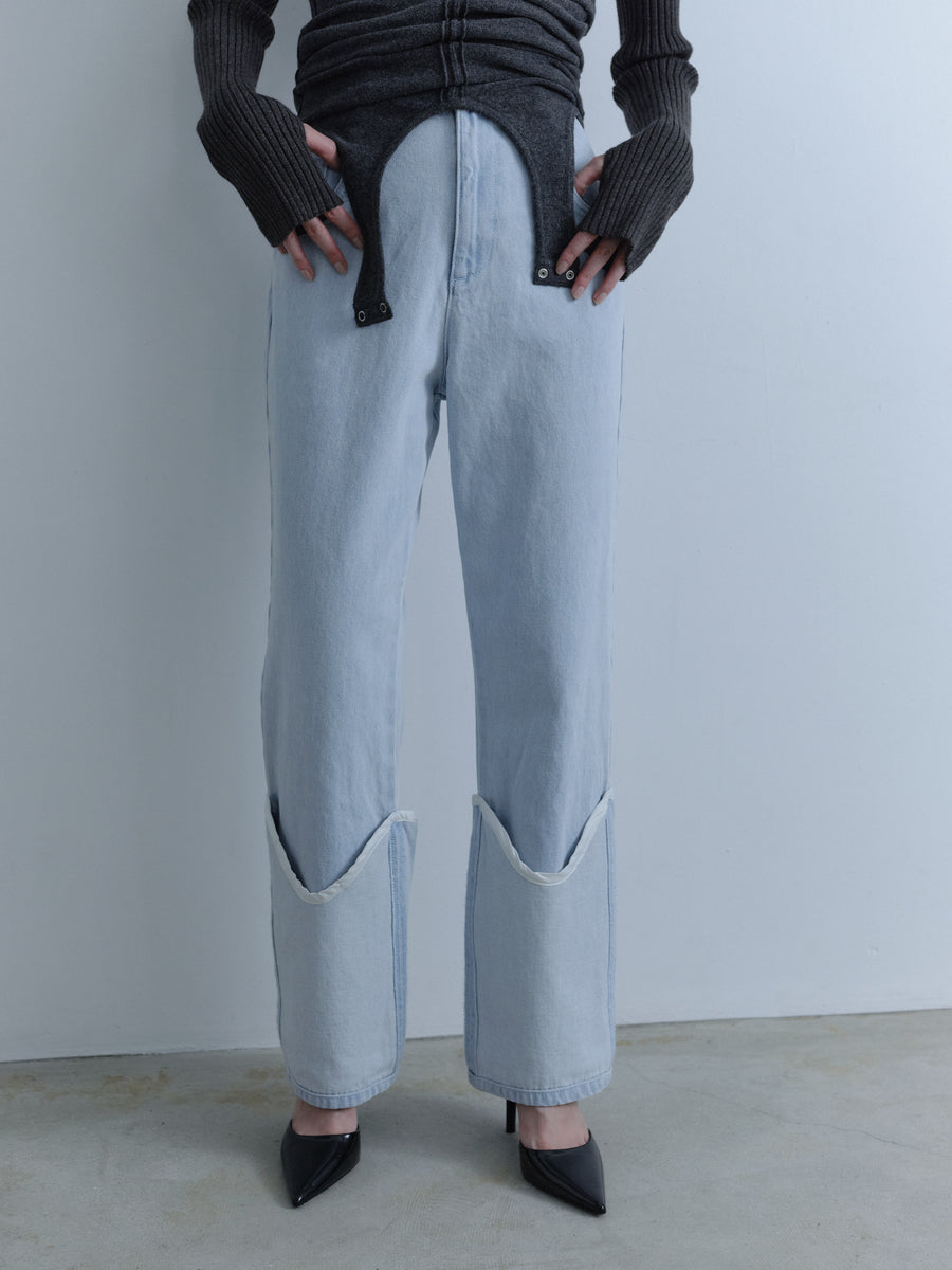 Layered Leg Cover Denim