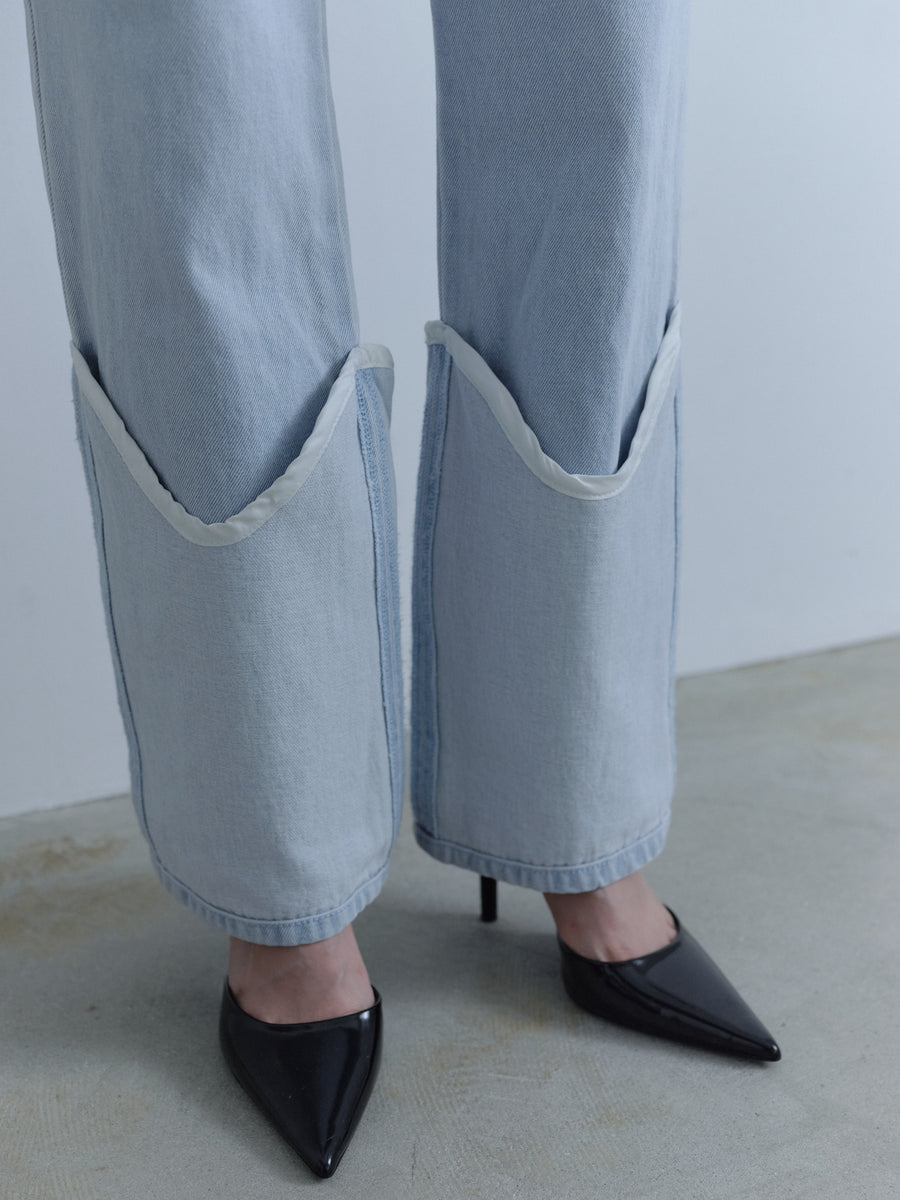 Layered Leg Cover Denim