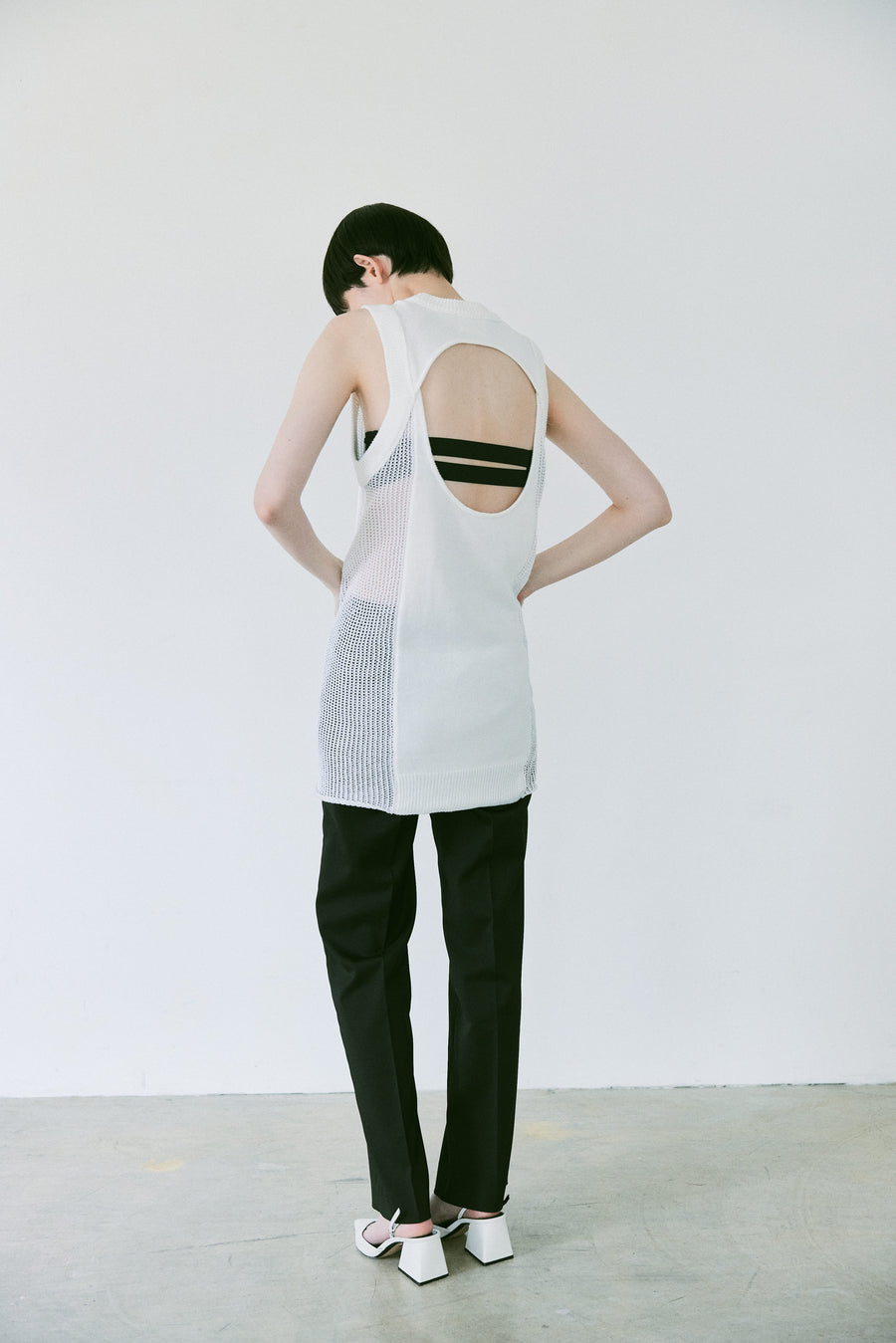 Back Hole Knit Tops