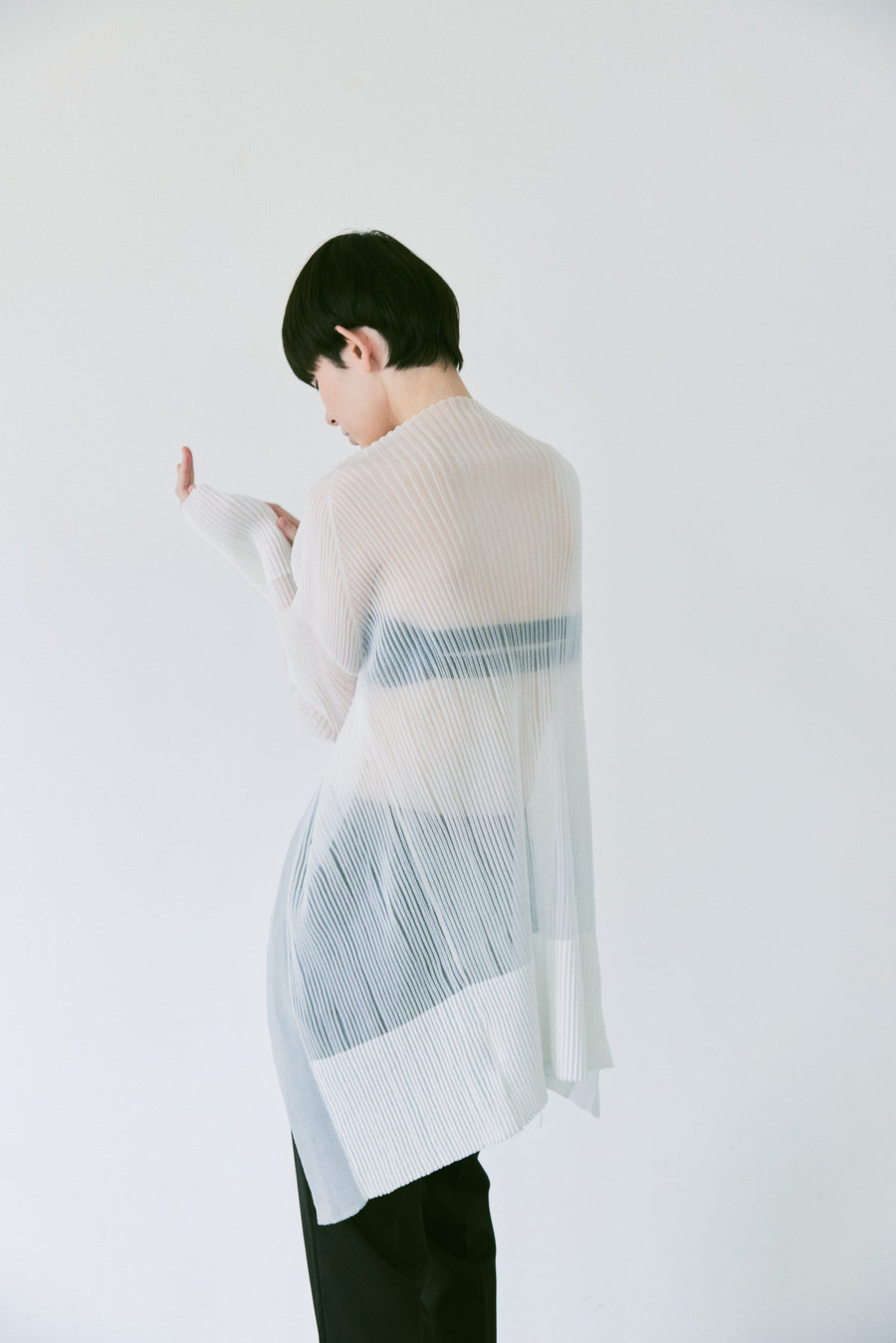 3D Sleeve Sheer Cardigan