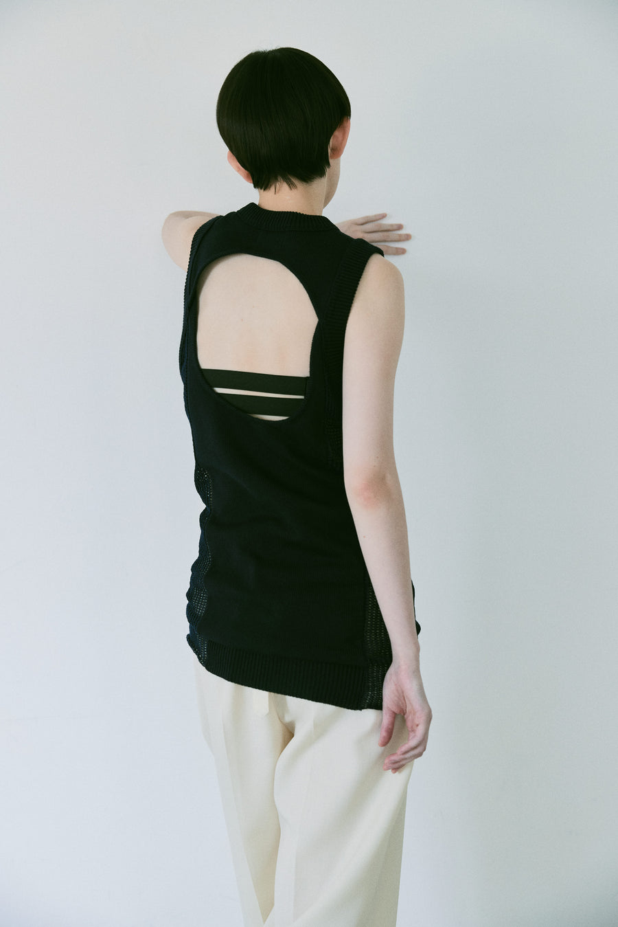 Back Hole Knit Tops
