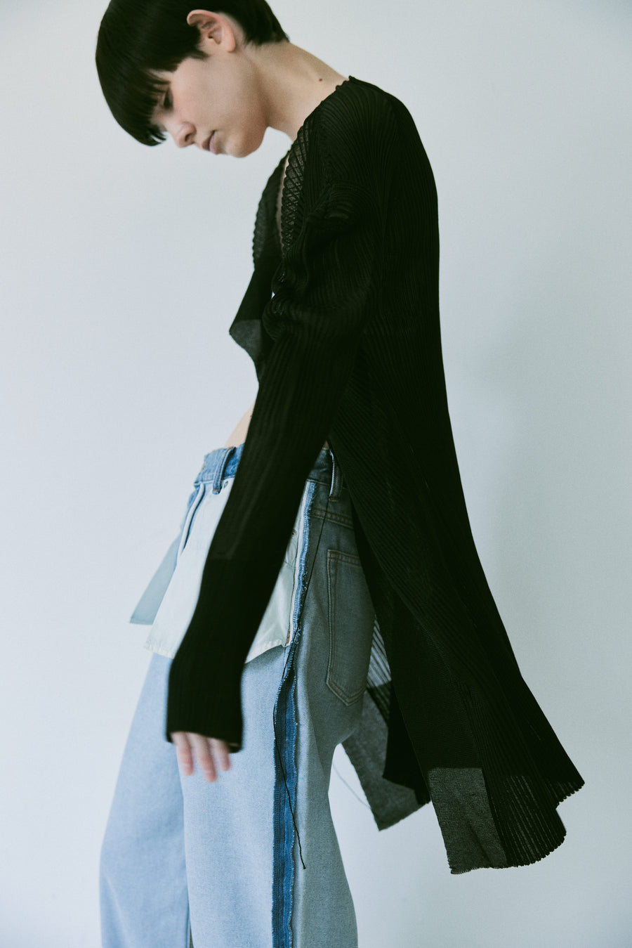 3D Sleeve Sheer Cardigan