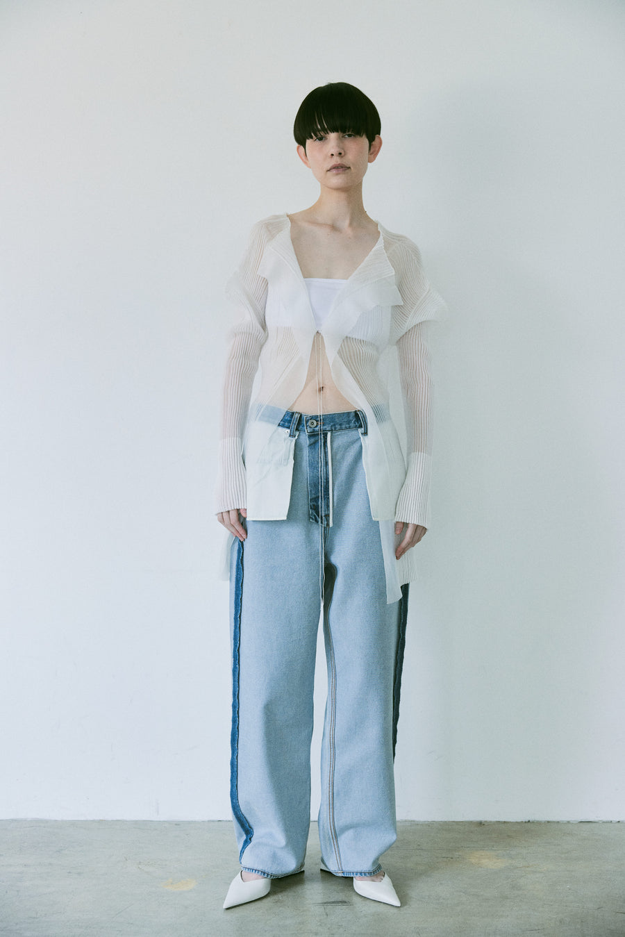 3D Sleeve Sheer Cardigan