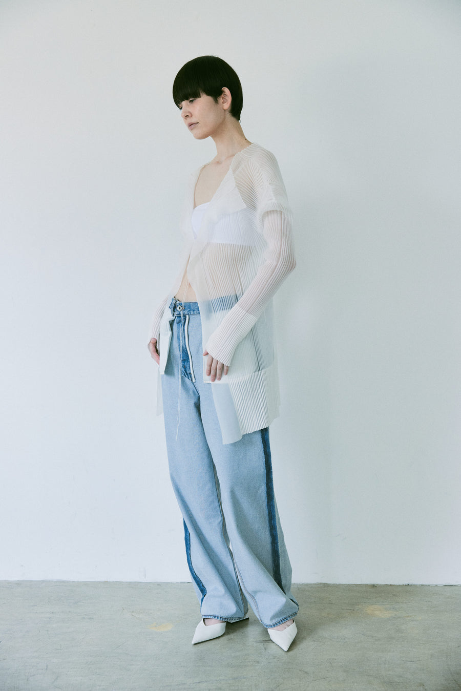 3D Sleeve Sheer Cardigan