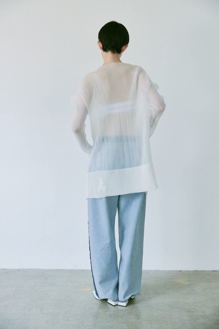 3D Sleeve Sheer Cardigan