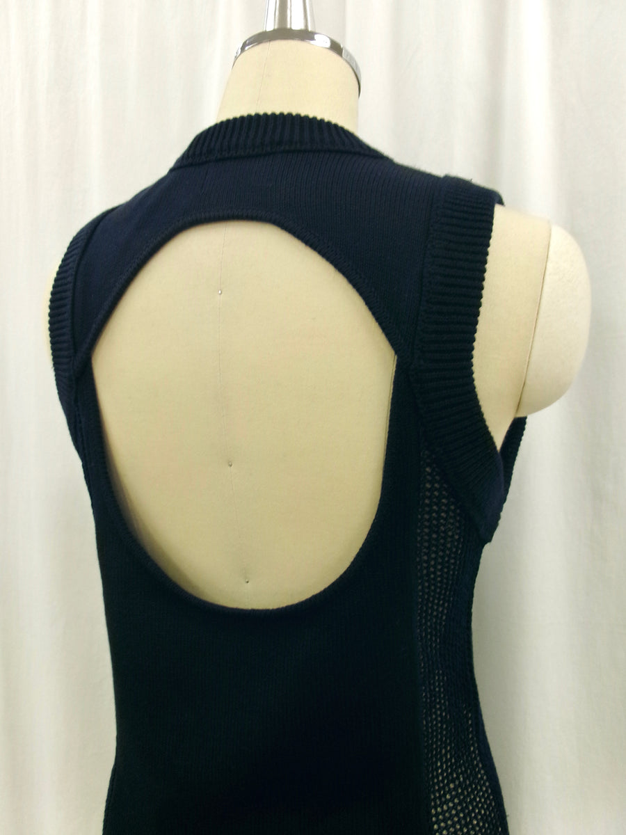 Back Hole Knit Tops
