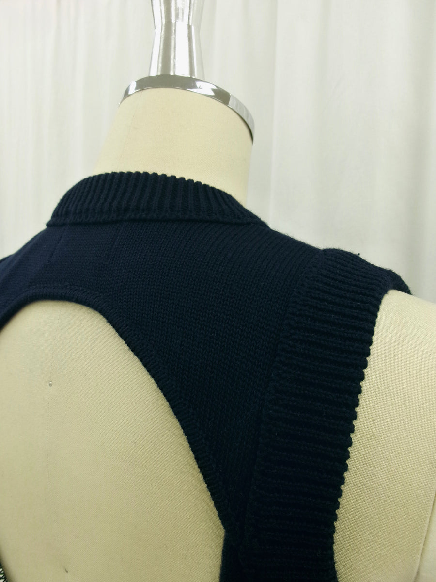 Back Hole Knit Tops