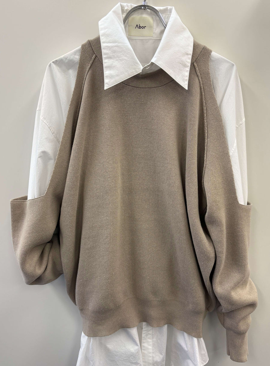 Cut Shoulder Sweat Mood Tops