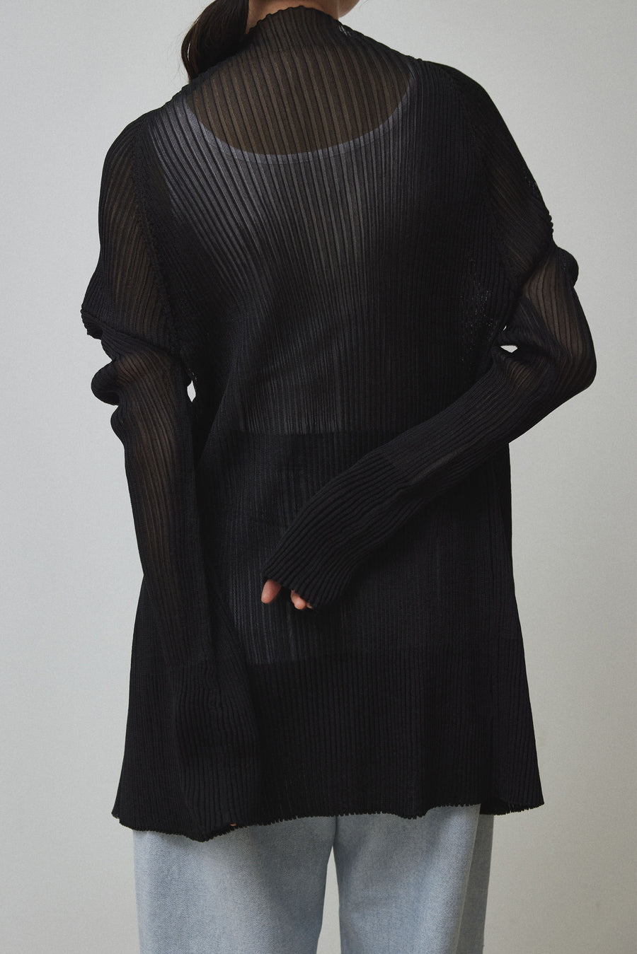 3D Sleeve Sheer Cardigan
