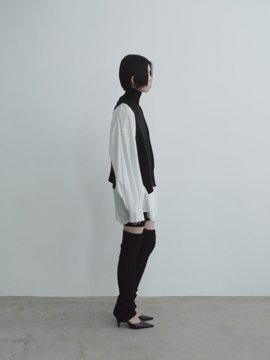 High Neck Wide Open Knit Vest