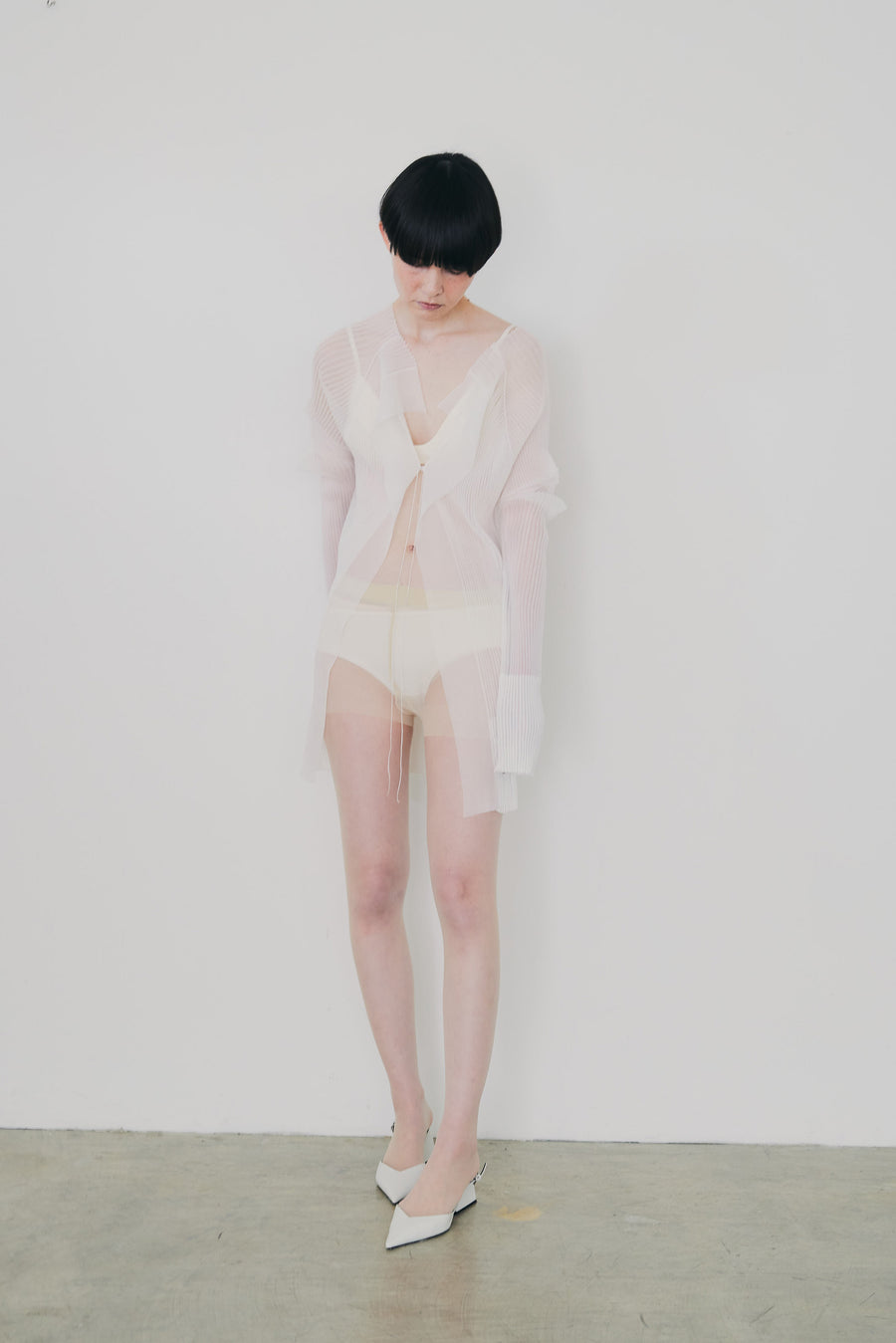 3D Sleeve Sheer Cardigan