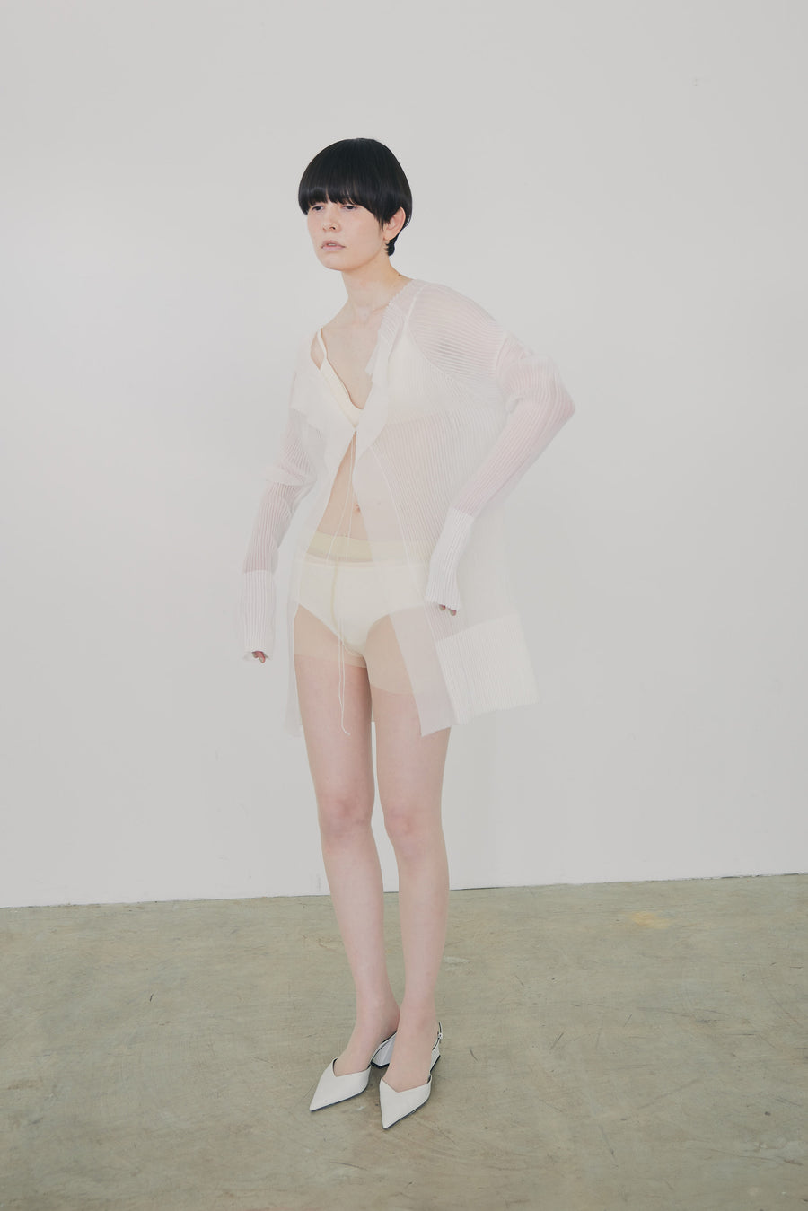 3D Sleeve Sheer Cardigan