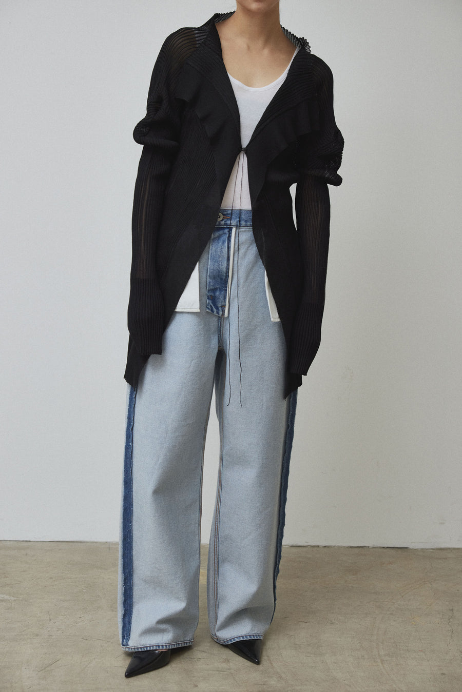 3D Sleeve Sheer Cardigan