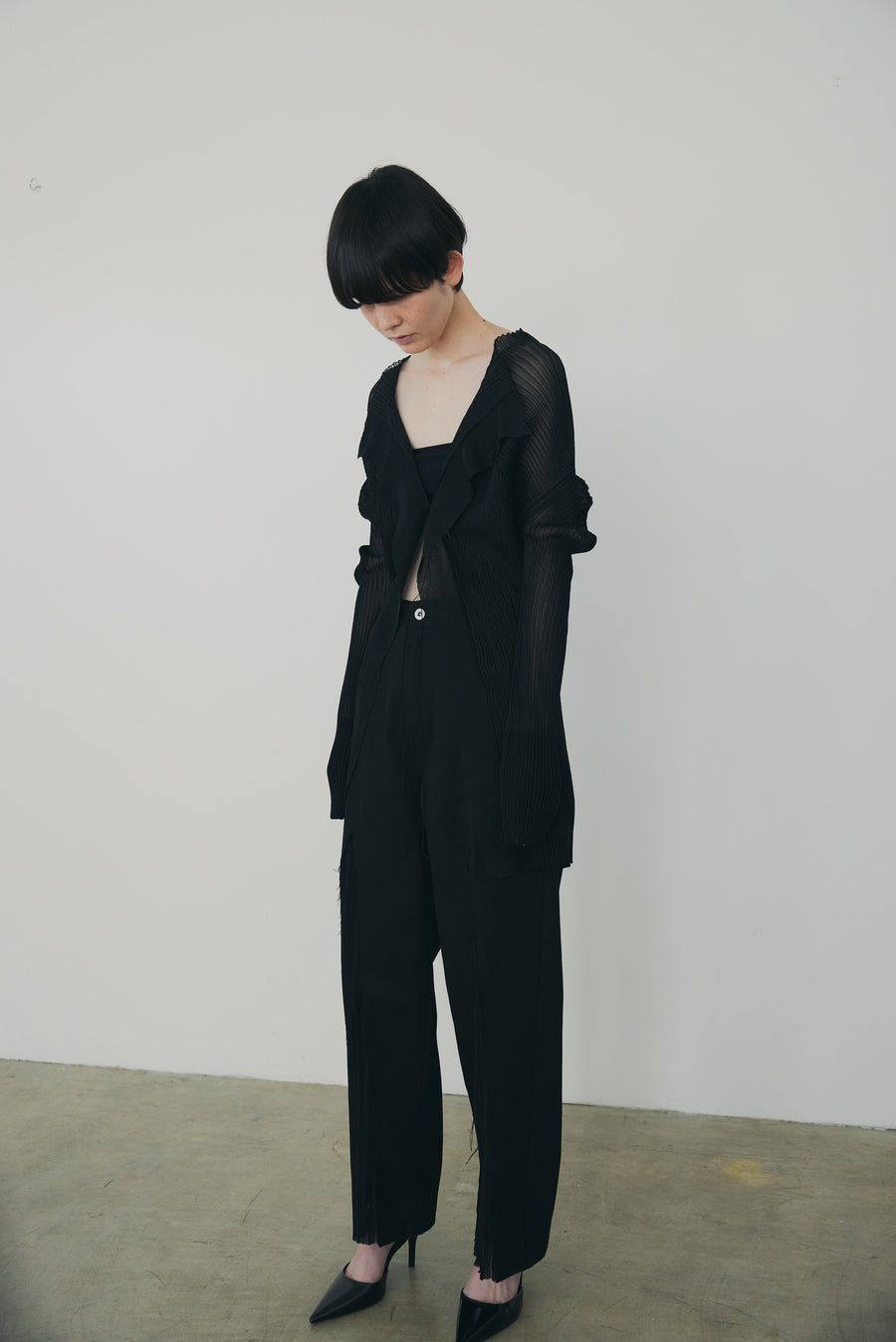 3D Sleeve Sheer Cardigan