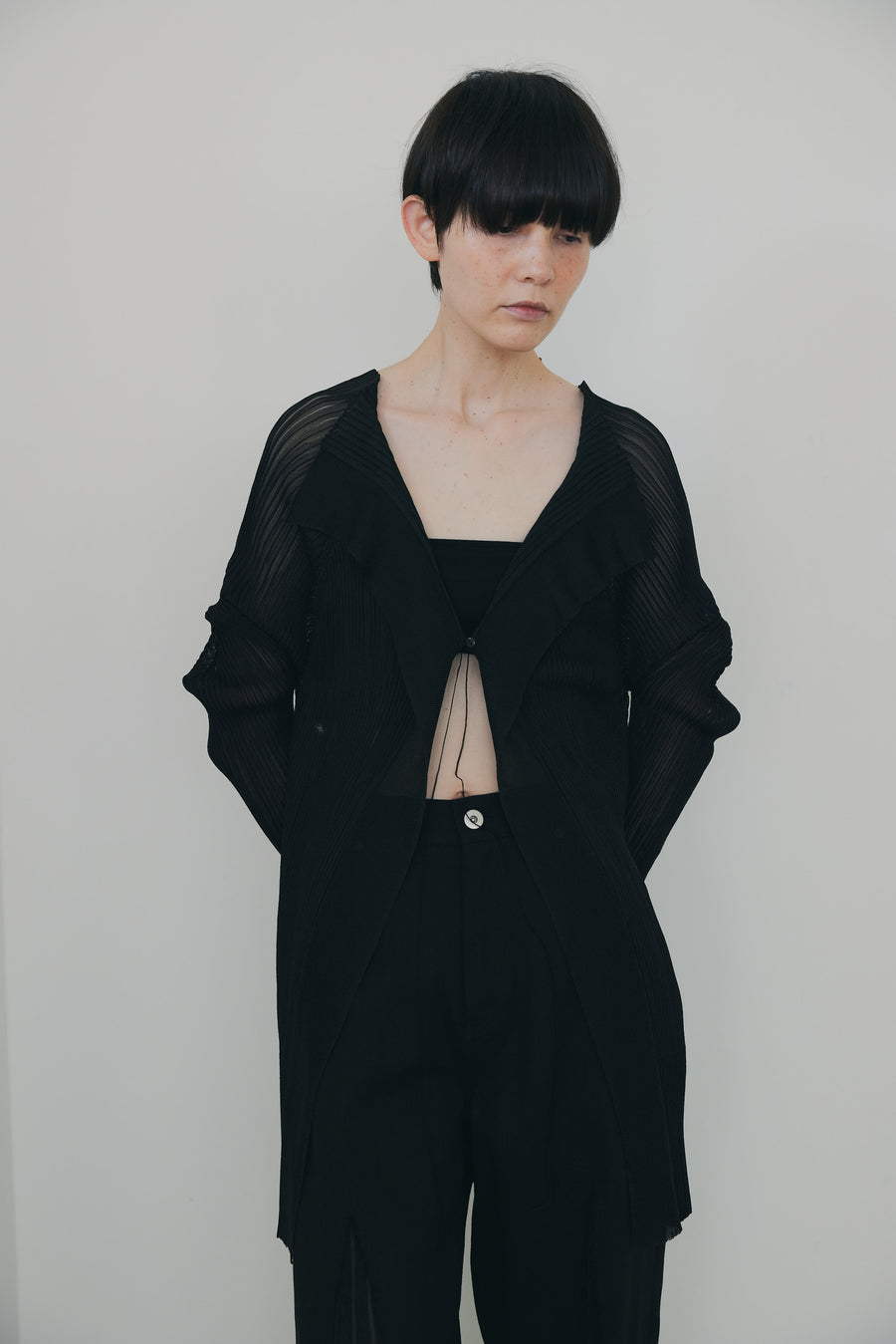 3D Sleeve Sheer Cardigan