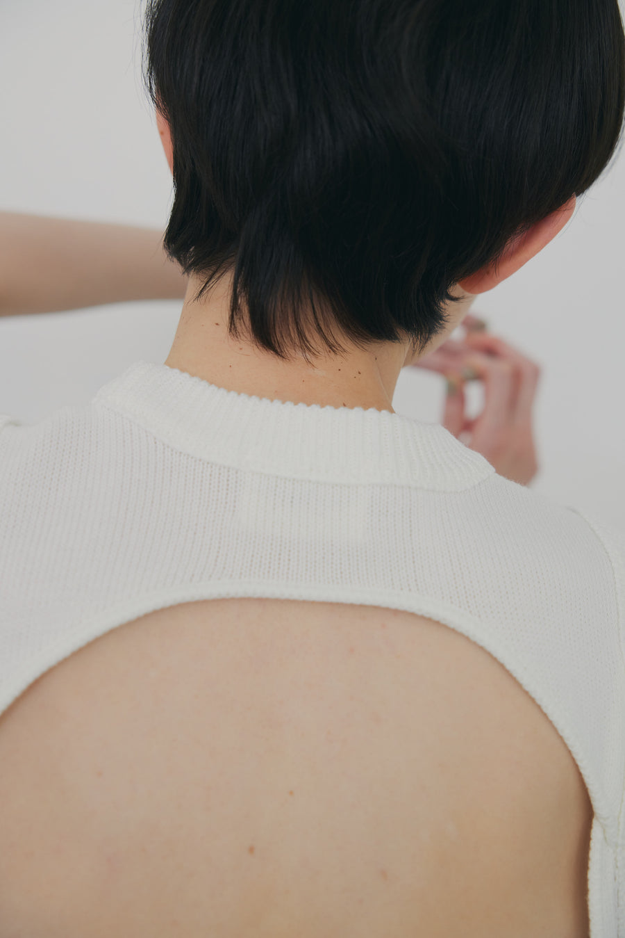 Back Hole Knit Tops