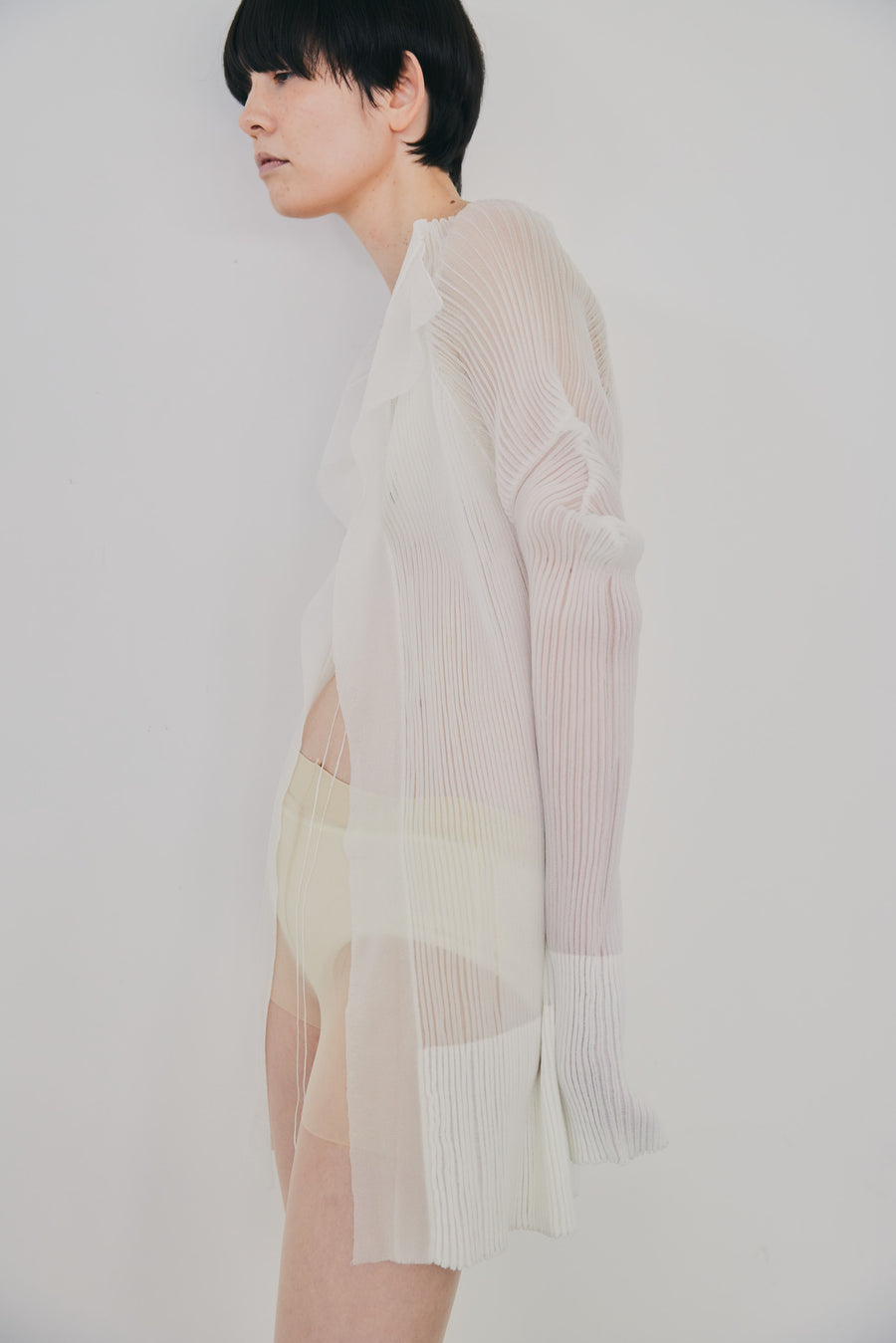 3D Sleeve Sheer Cardigan