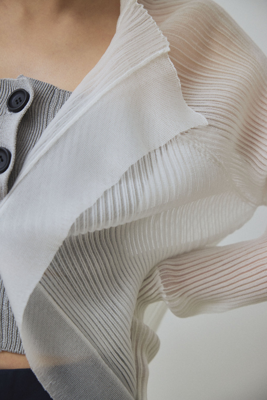 3D Sleeve Sheer Cardigan