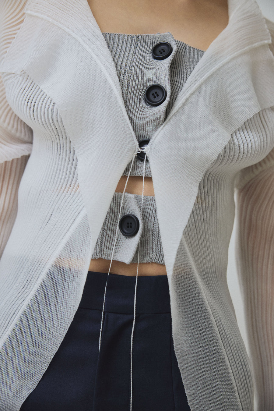 3D Sleeve Sheer Cardigan
