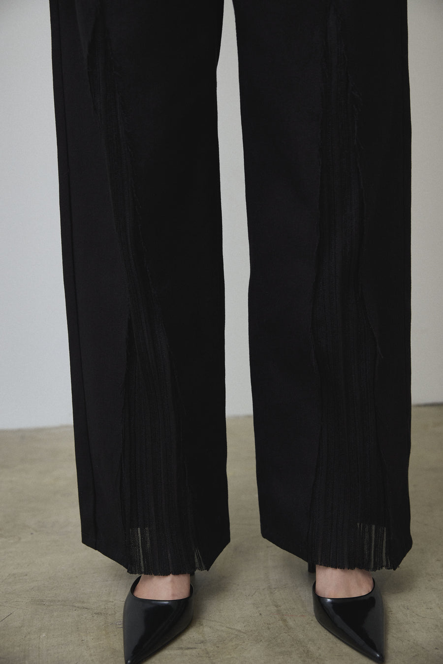 Knit Mix Cotton Twill Pants