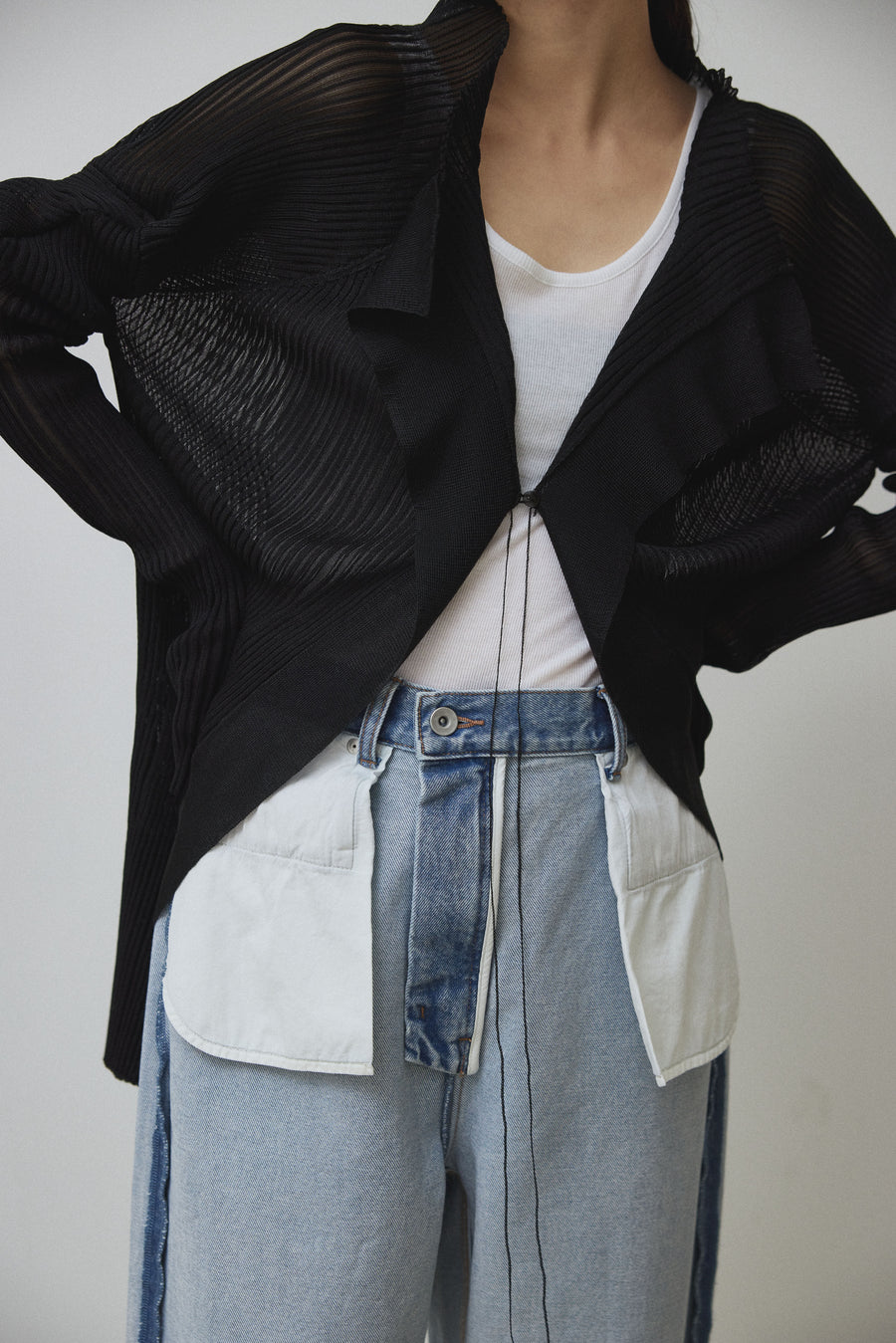3D Sleeve Sheer Cardigan